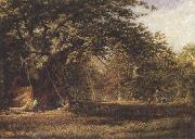 Alfred wilson cox The Woodmans'Bower,Birkland,Sherwood Forest (mk37) Sweden oil painting artist